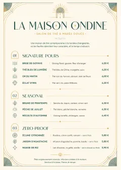 Boutique Pour Card menu template preview