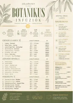 Botanical Infusion menu template preview