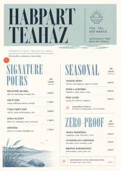 Boutique Pour Card menu template preview