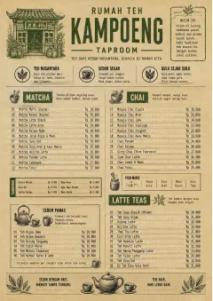 Heritage Taproom menu template preview