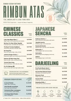 Botanical Infusion menu template preview