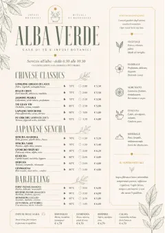 Botanical Infusion menu template preview