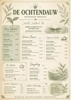 Botanical Infusion menu template preview
