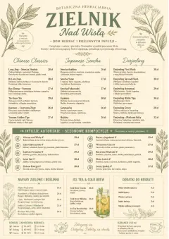 Botanical Infusion menu template preview