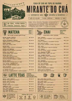 Heritage Taproom menu template preview