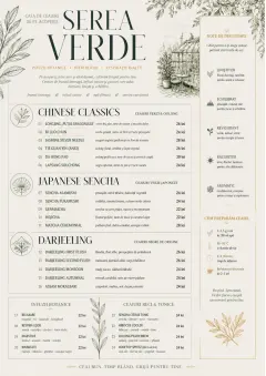 Botanical Infusion menu template preview