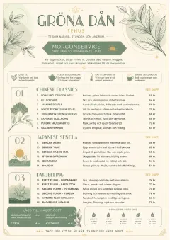 Botanical Infusion menu template preview