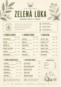 Botanical Infusion menu template preview