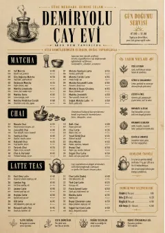 Heritage Taproom menu template preview