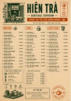 Heritage Taproom menu template preview