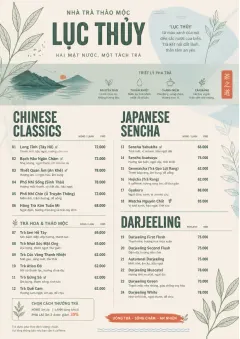 Botanical Infusion menu template preview