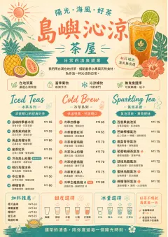 Tropical Refresh menu template preview