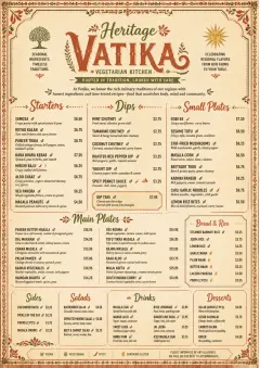 Heritage Tradition menu template preview