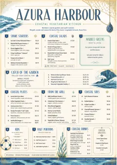 Coastal Regional menu template preview