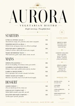 Chef Carte Brève menu template preview