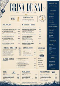 Coastal Regional menu template preview
