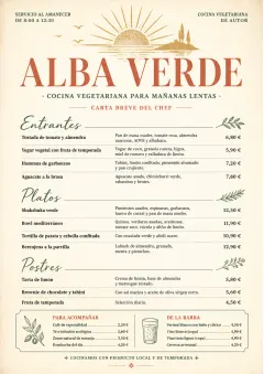 Chef Carte Brève menu template preview