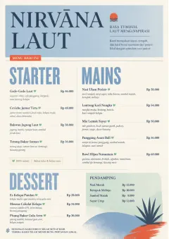 Chef Carte Brève menu template preview