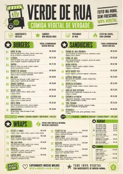 Street Stall Energy menu template preview