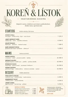Chef Carte Brève menu template preview