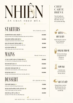 Chef Carte Brève menu template preview