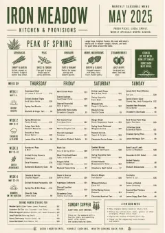 Monthly Seasonal menu template preview