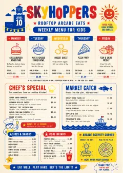 Kids Playful menu template preview