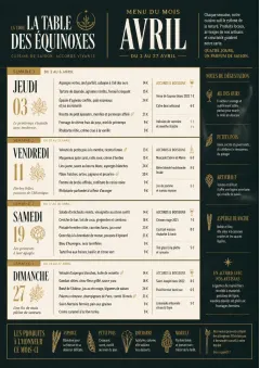Monthly Seasonal menu template preview