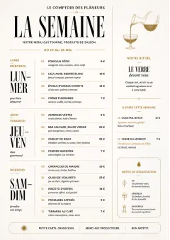 Weekly Board Clean menu template preview