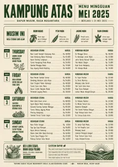 Monthly Seasonal menu template preview