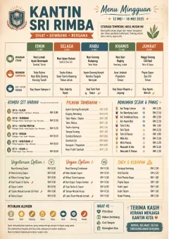 School Canteen menu template preview