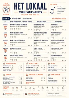 School Canteen menu template preview