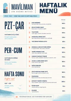 Weekly Board Clean menu template preview