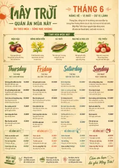Monthly Seasonal menu template preview