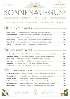 Modern Minimal Pour menu template preview