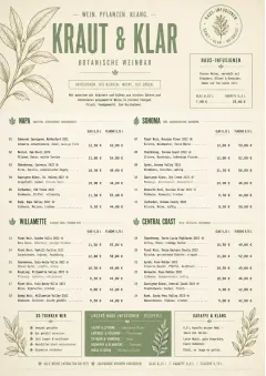 Botanical Infusion menu template preview