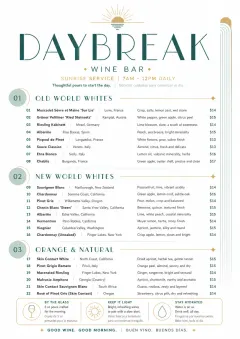 Modern Minimal Pour menu template preview