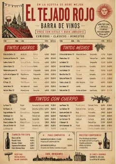 Heritage Taproom menu template preview