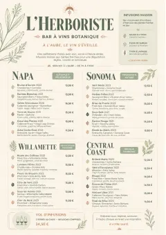 Botanical Infusion menu template preview