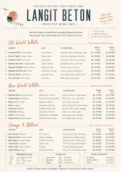 Modern Minimal Pour menu template preview