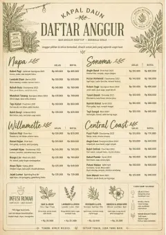 Botanical Infusion menu template preview