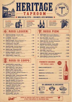 Heritage Taproom menu template preview
