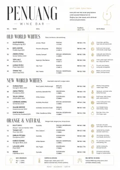Modern Minimal Pour menu template preview