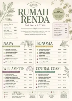 Botanical Infusion menu template preview