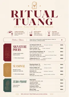 Boutique Pour Card menu template preview