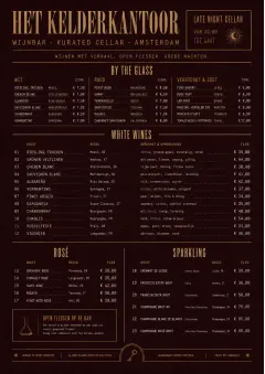 Editorial Cellar menu template preview