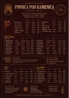 Editorial Cellar menu template preview