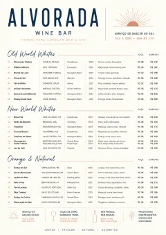 Modern Minimal Pour menu template preview