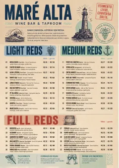 Heritage Taproom menu template preview