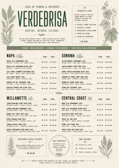 Botanical Infusion menu template preview